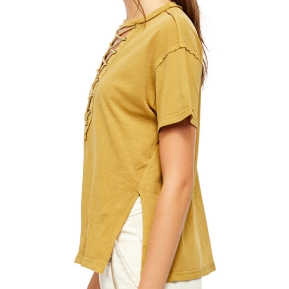 NWT- Free People Lace-Up Oversized top. - Picture 2 of 5